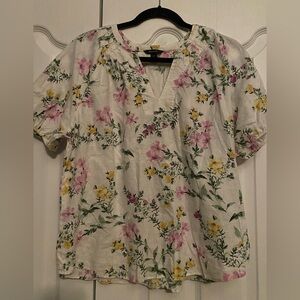 RW&CO. Linen blend Floral Blouse